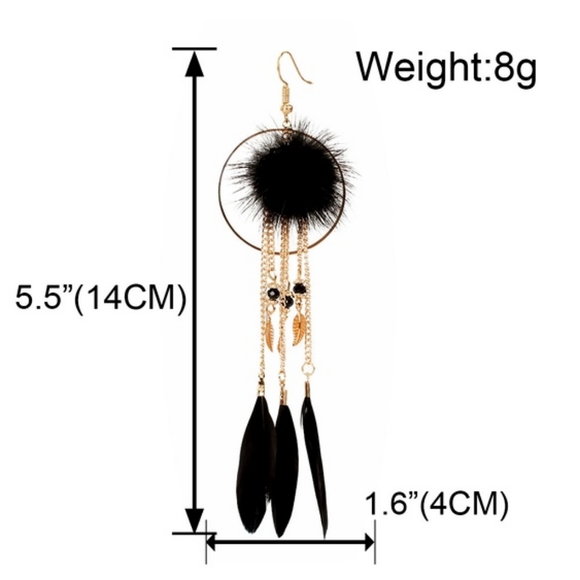 3/ 30 Boho Gypsy White Feather Gold Leaf Dangle Earrings - Picture 2 of 3